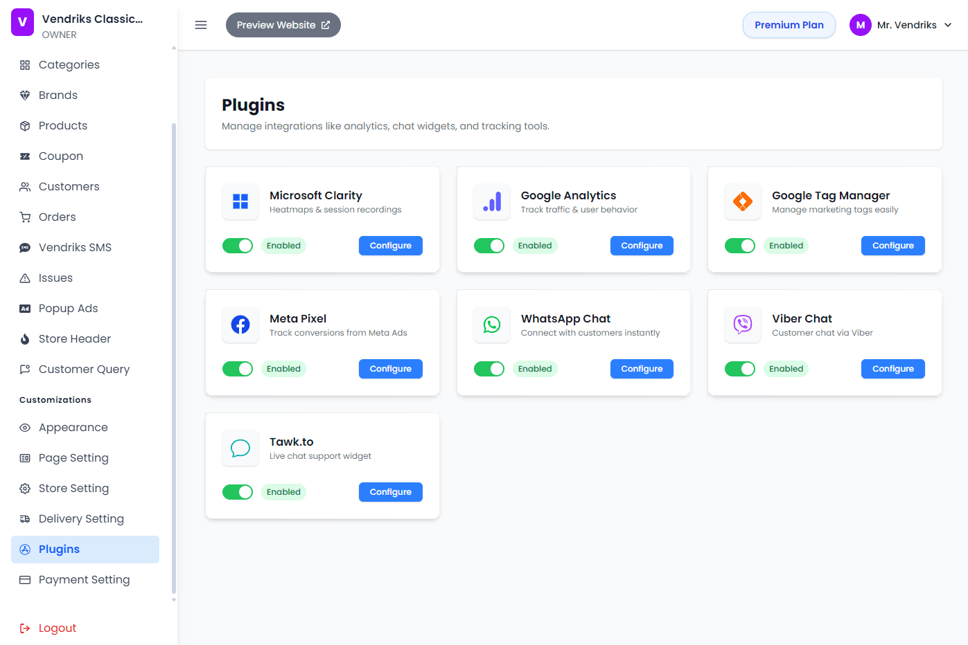Vendriks CMS Plugins