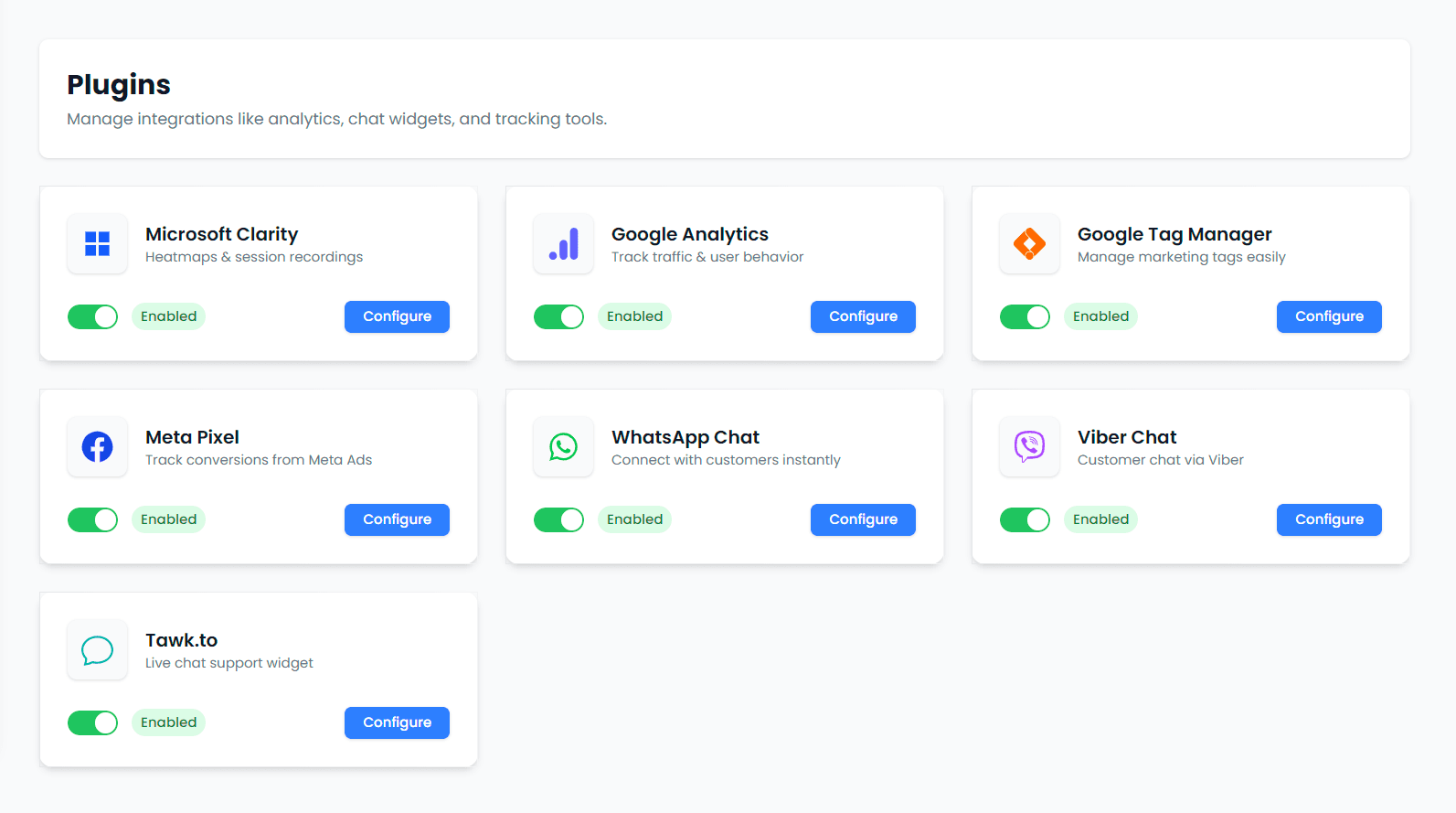 Enable plugins & analytics